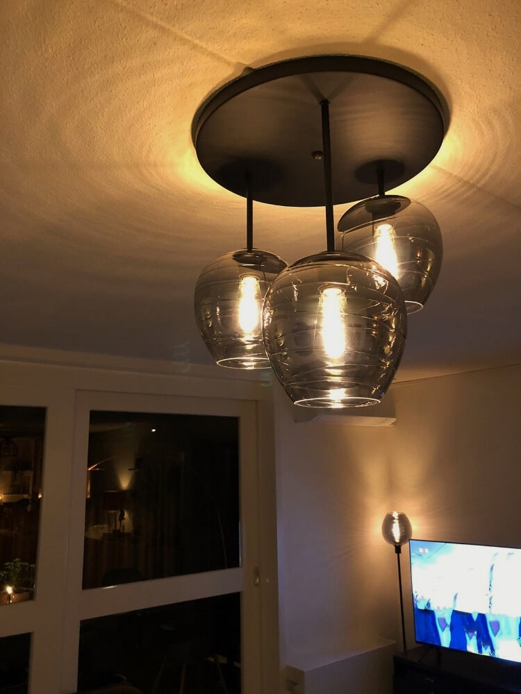 Zwarte plafondlamp CLUSTER SMOKE 3-lichts | Appel