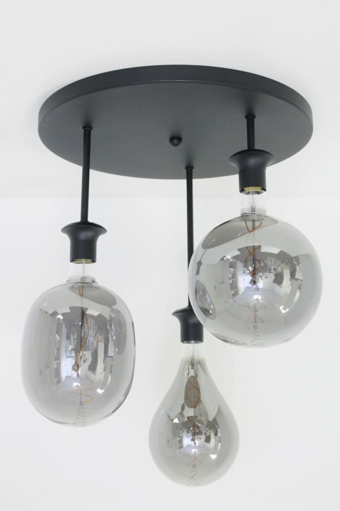 Zwarte plafondlamp CLUSTER SMOKE 3-lichts | GIANTS
