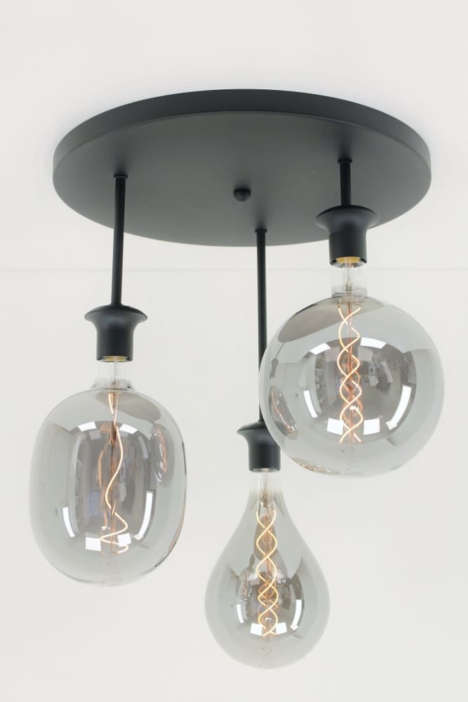 Zwarte plafondlamp CLUSTER SMOKE 3-lichts | GIANTS