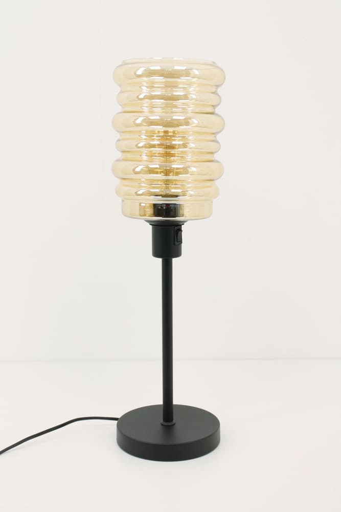 Zwarte strakke tafellamp CLUSTER GOLD | Ribbel