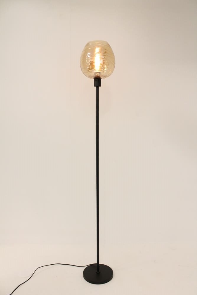 Zwarte strakke vloerlamp CLUSTER GOLD | Appel