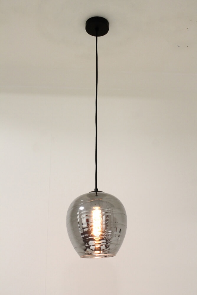 Zwarte hanglamp CLUSTER SMOKE 1-lichts | Appel Ø 21 cm