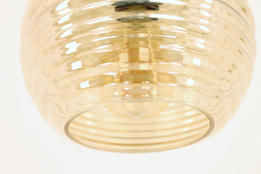 Zwarte hanglamp CLUSTER GOLD 1-lichts | Bol Ø 18,5 cm