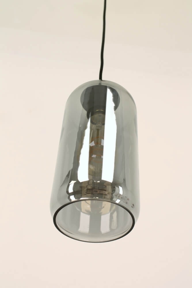 Zwarte hanglamp CLUSTER SMOKE 1-lichts | Cilinder Ø 11,5 cm