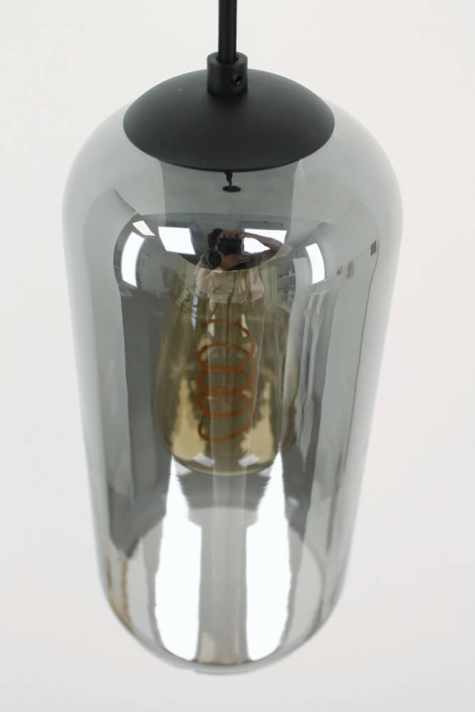 Zwarte hanglamp CLUSTER SMOKE 1-lichts | Cilinder Ø 11,5 cm