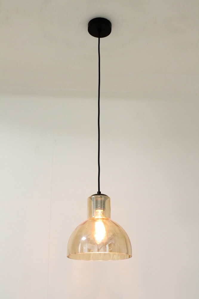 Zwarte hanglamp CLUSTER GOLD 1-lichts | Halve bol Ø 21,5 cm