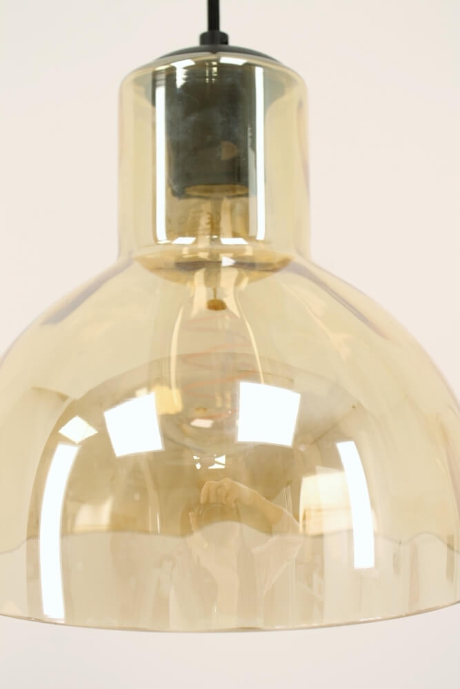 Zwarte hanglamp CLUSTER GOLD 1-lichts | Halve bol Ø 21,5 cm