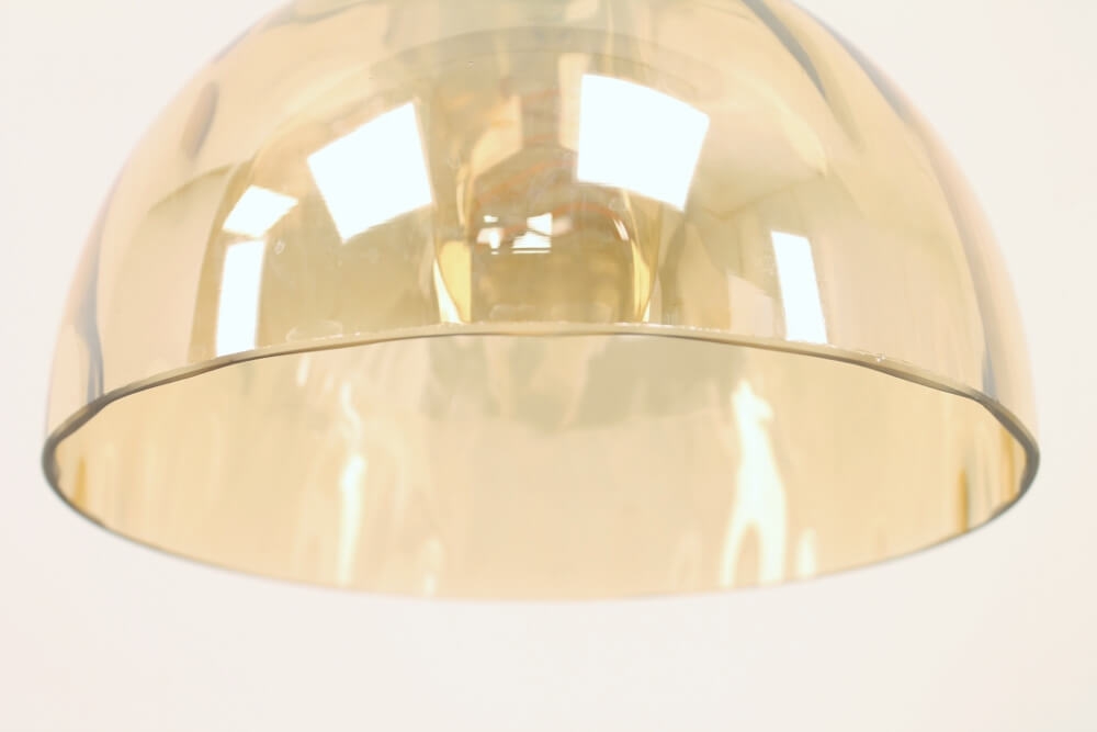 Zwarte hanglamp CLUSTER GOLD 1-lichts | Halve bol Ø 21,5 cm