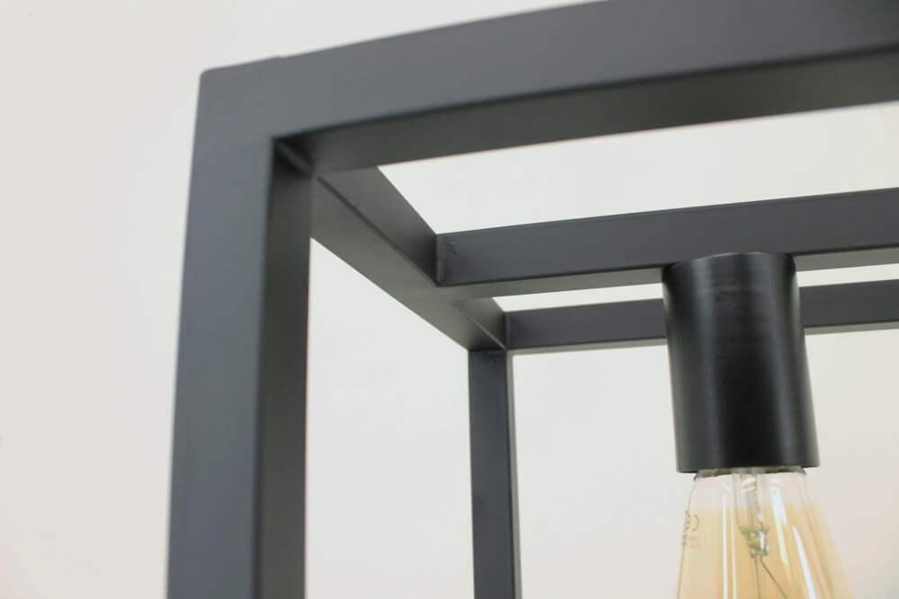Strak metalen frame hanglamp KOLOS 7-lichts | Zwart