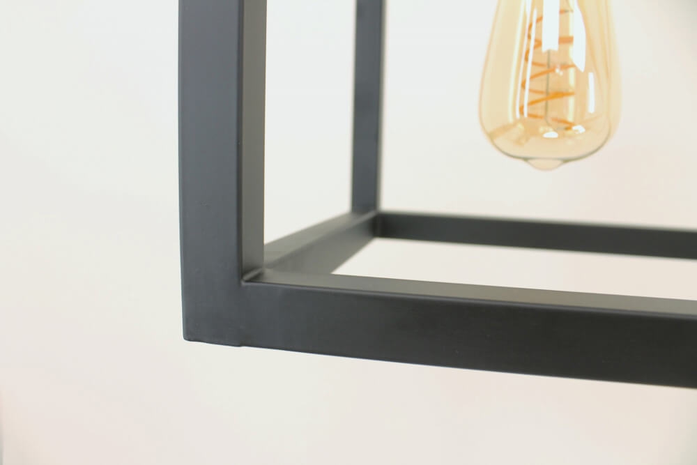 Strak metalen frame hanglamp KOLOS 7-lichts | Zwart