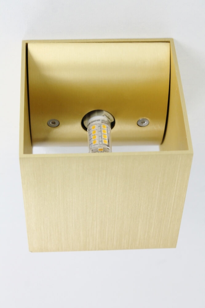 Wandlamp BLOQ B 10 x 10 cm | Goud
