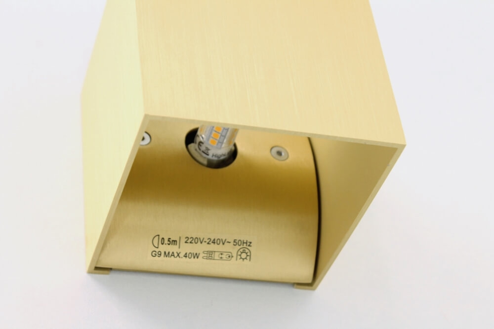 Wandlamp BLOQ B 10 x 10 cm | Goud