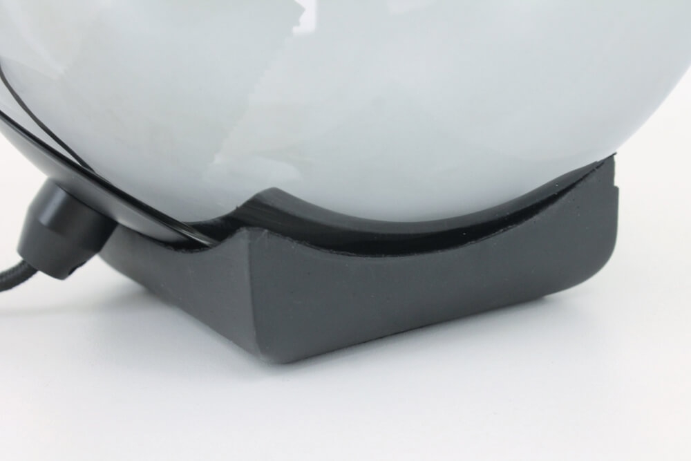 Tafellamp SACORRO metallic smoke zwart Ø 20 cm | Vierkante voetplaat