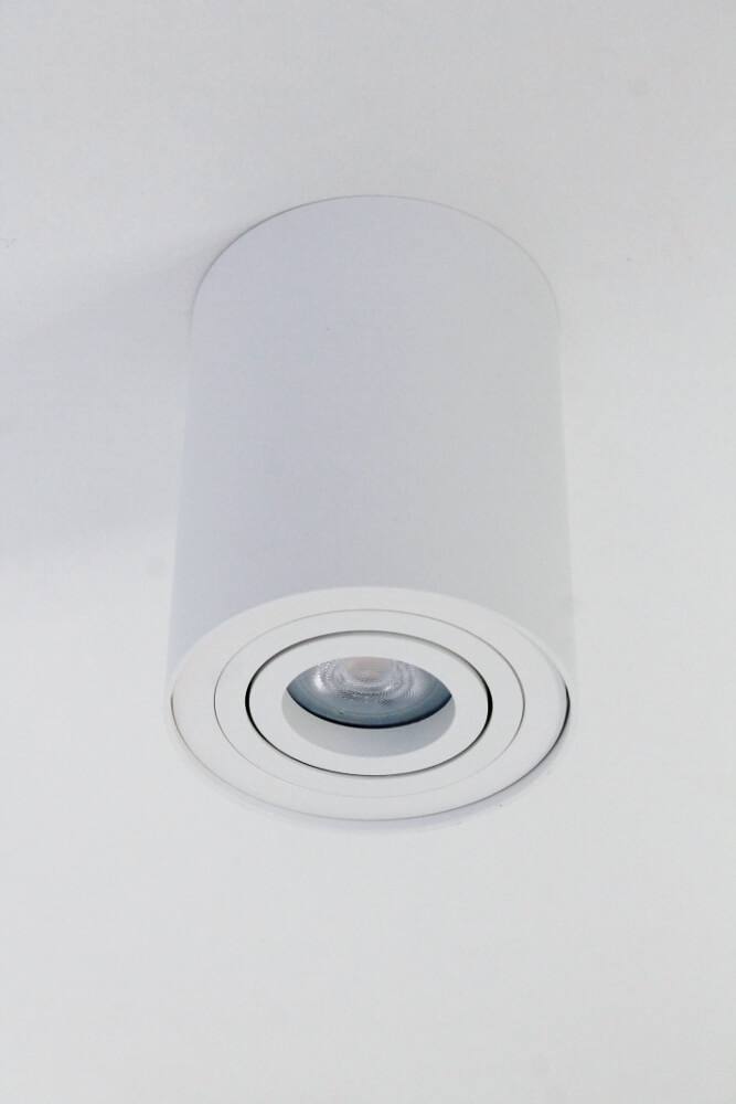 Kantelbare plafondlamp / Opbouwspot BOX ROUND | Wit 1-lichts