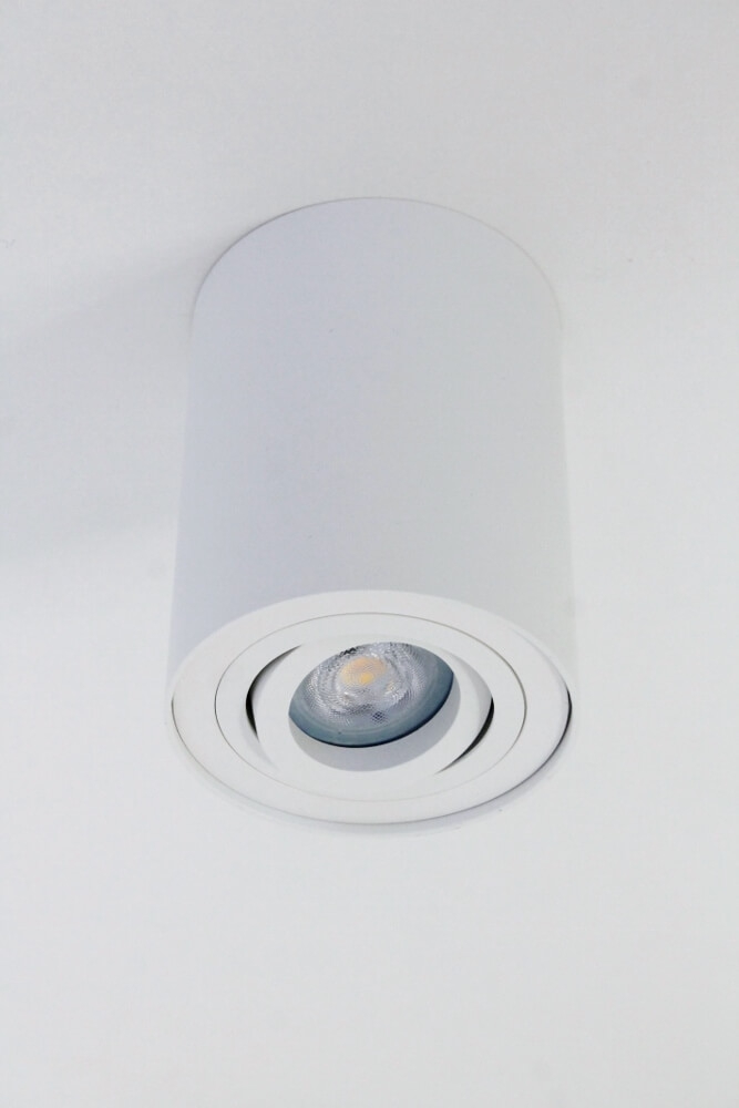 Kantelbare plafondlamp / Opbouwspot BOX ROUND | Wit 1-lichts