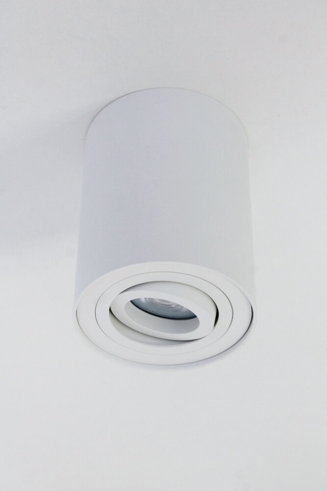 Kantelbare plafondlamp / Opbouwspot BOX ROUND | Wit 1-lichts