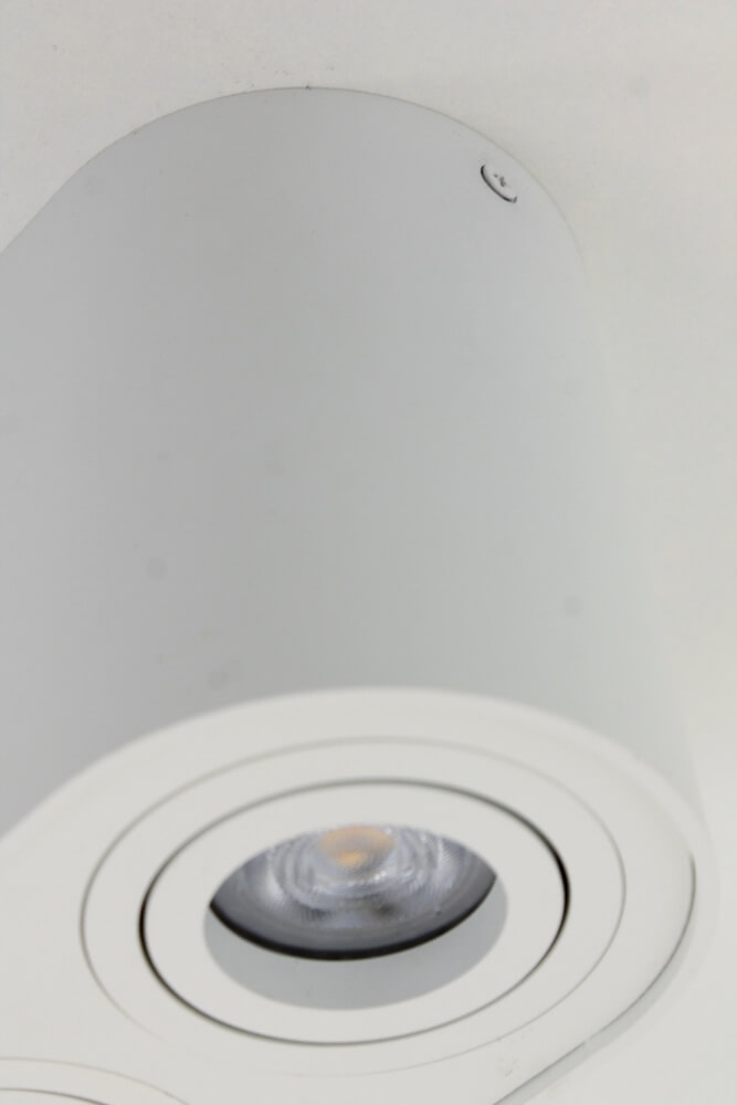 Kantelbare plafondlamp / Opbouwspot BOX ROUND | Wit 2-lichts