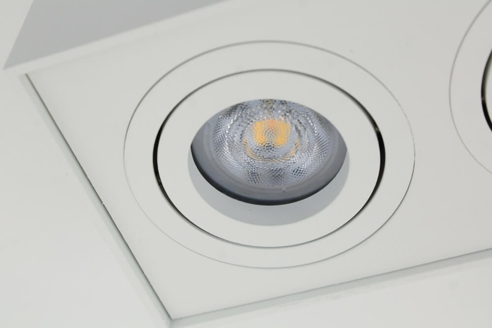 Kantelbare plafondlamp / Opbouwspot BOX SQUARE | Wit 2-lichts