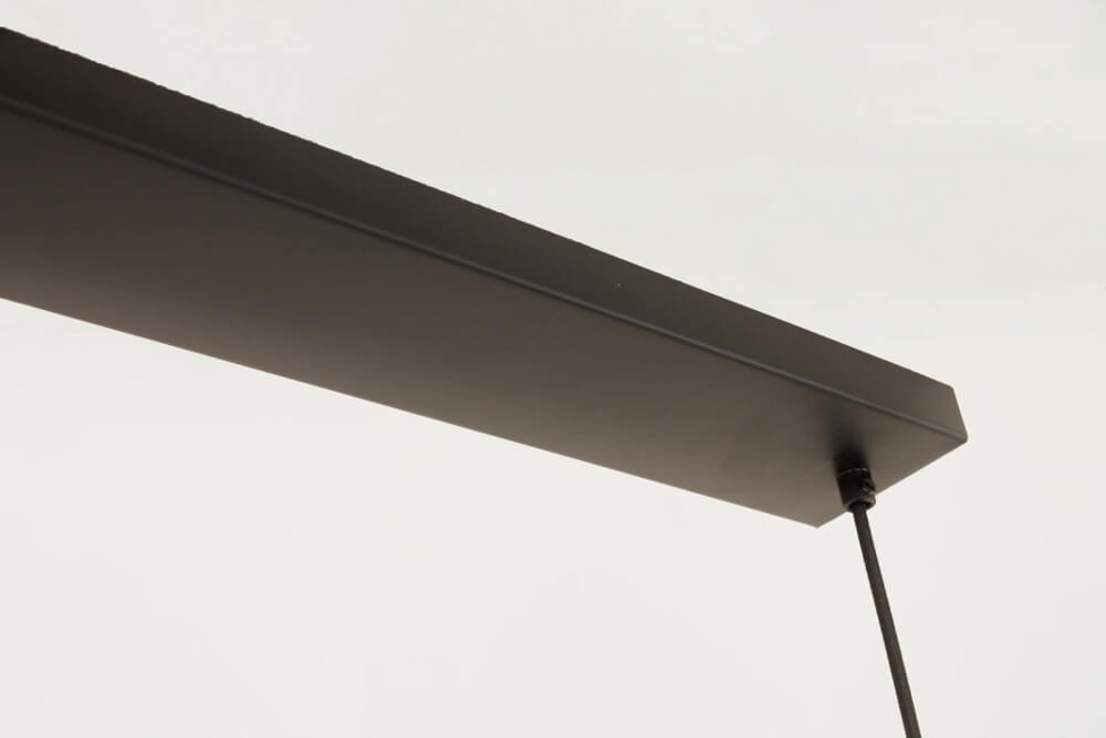 4-lichts hanglamp SACORRO metallic smoke zwart op balk | 4x Ø 30 cm