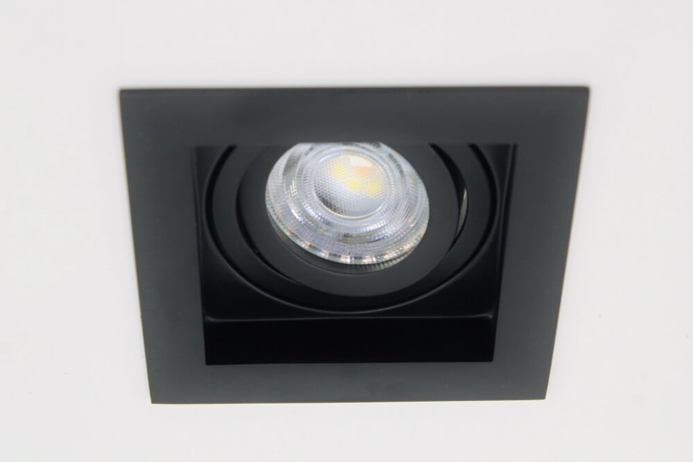 Verdiepte inbouwspot GENOVA vierkant 10 cm | Zwart