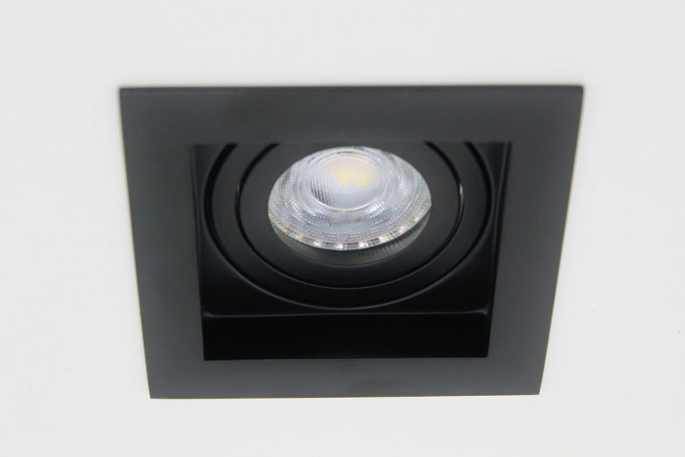 Verdiepte inbouwspot GENOVA vierkant 10 cm | Zwart