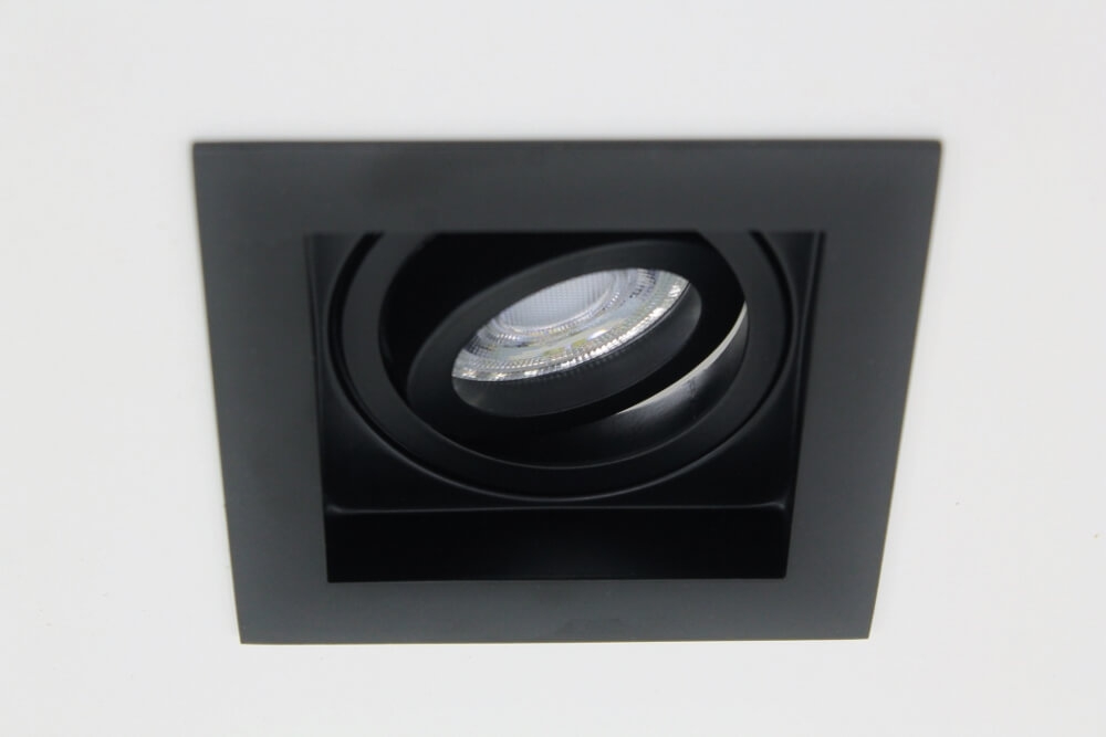 Verdiepte inbouwspot GENOVA vierkant 10 cm | Zwart