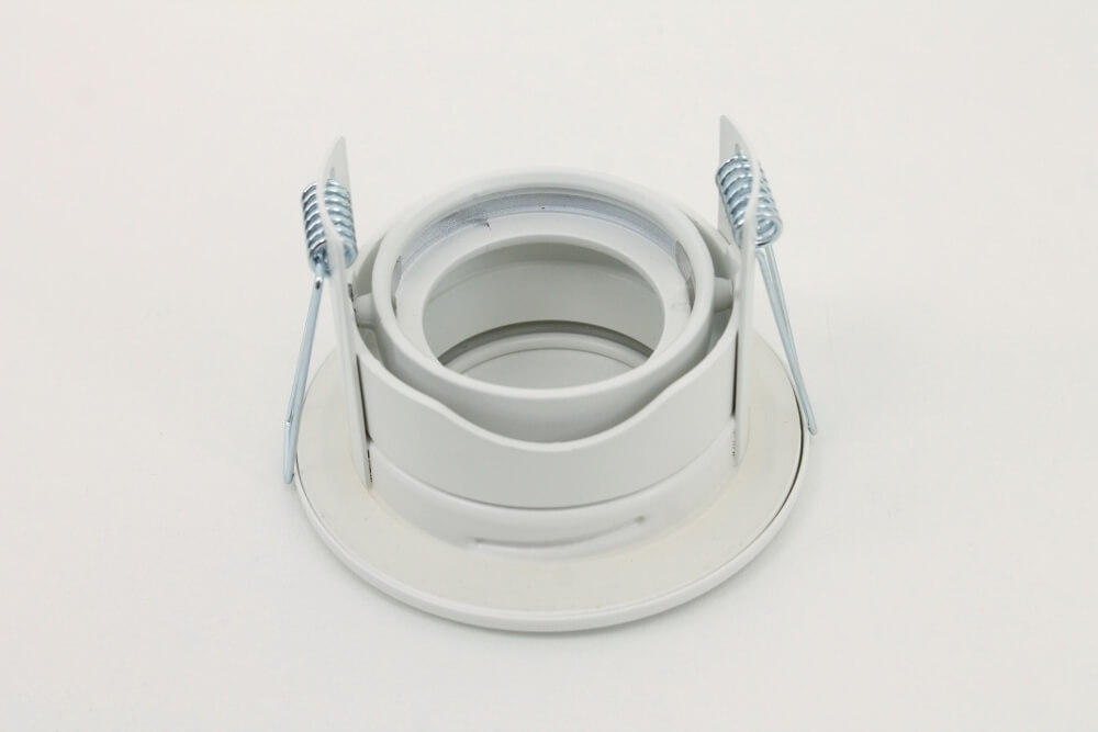 Kantelbare verdiepte waterdichte inbouwspot ACQUA staal met wit | IP65 9 cm