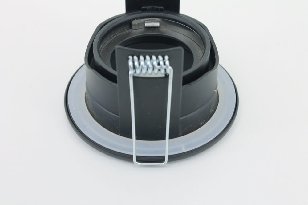 Kantelbare verdiepte waterdichte inbouwspot ACQUA staal met zwart | IP65 9 cm