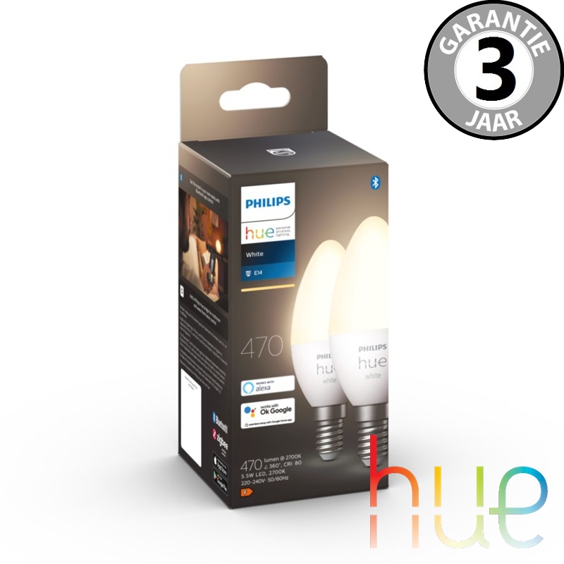 Philips Hue White E14 Duopack kaars