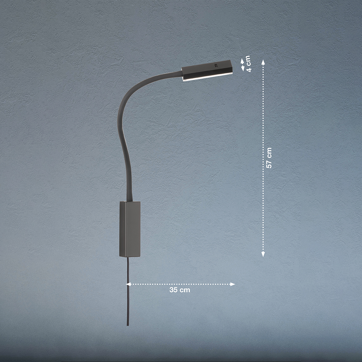 Strak vormgegeven dimbare bedlamp ODI LED rechthoek | Zwart