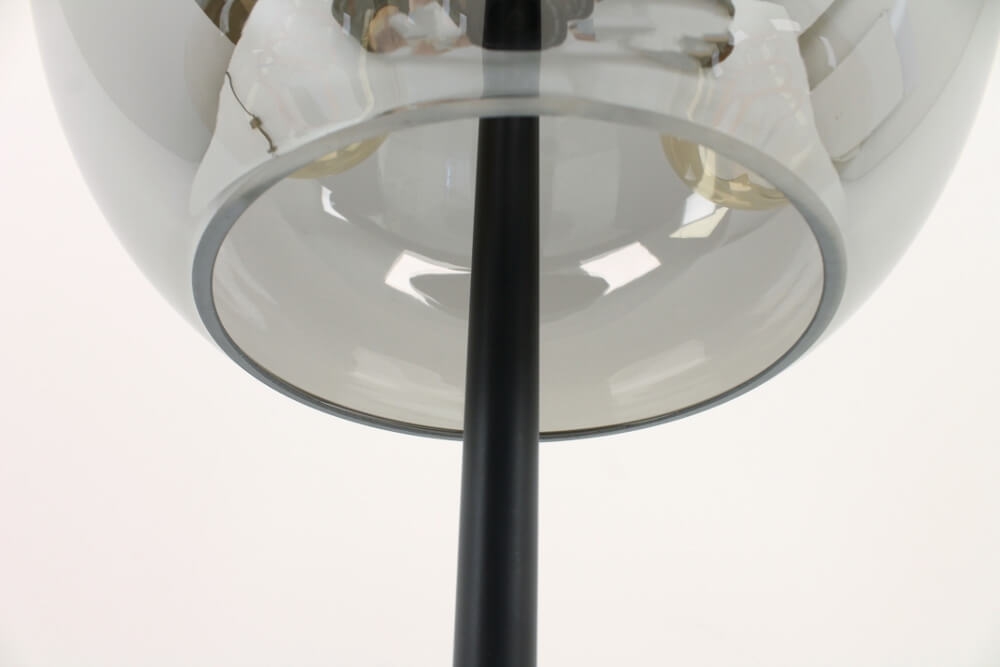 Sfeervolle zwarte tafellamp SICANO metallic smoke zwart | Ø 30 cm