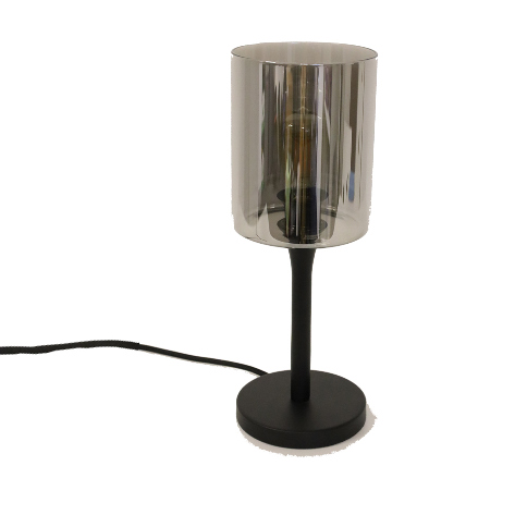 Tafellamp METALLICA | Cilinder glas | Zwart/Smoke