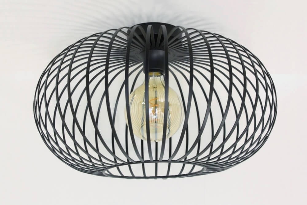 Sierlijke draad plafondlamp BOLERO zwart | Ø 50 cm