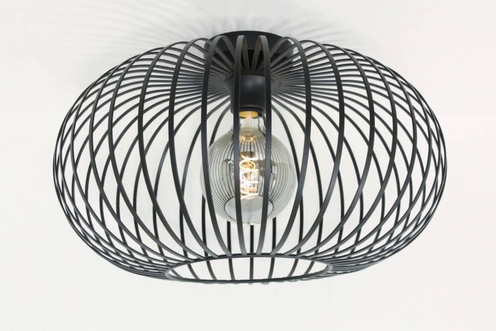Sierlijke draad plafondlamp BOLERO zwart | Ø 50 cm