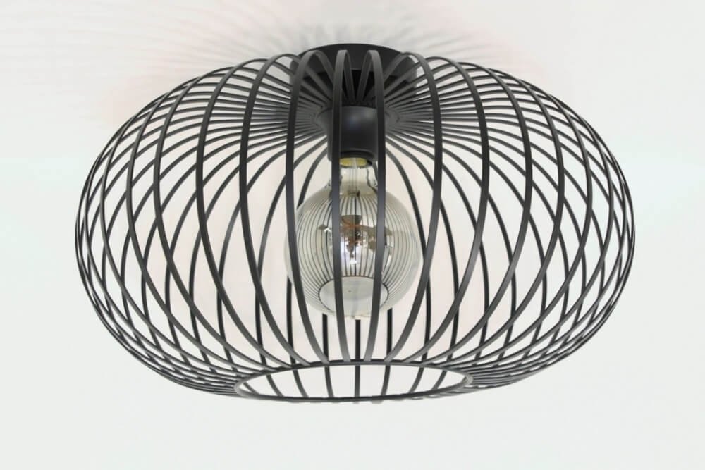 Sierlijke draad plafondlamp BOLERO zwart | Ø 50 cm