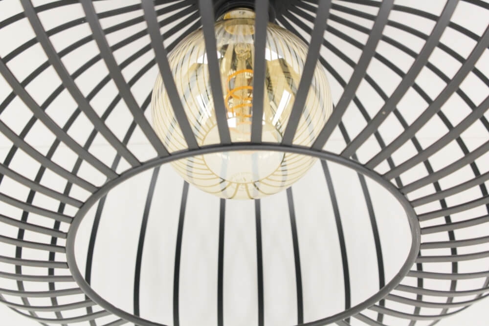 Sierlijke draad plafondlamp BOLERO zwart | Ø 50 cm