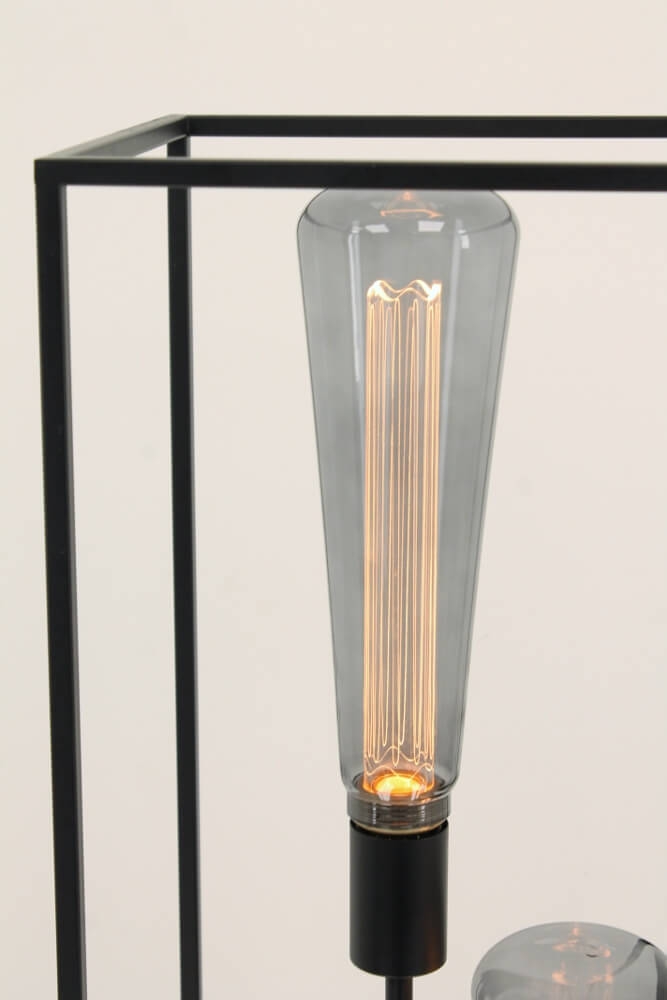 Metalen vloerlamp FEKIR met 3 GIANT SMOKE LED-lampen | Zwart