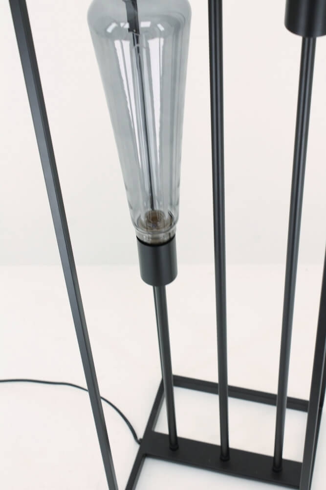 Metalen vloerlamp FEKIR met 3 GIANT SMOKE LED-lampen | Zwart