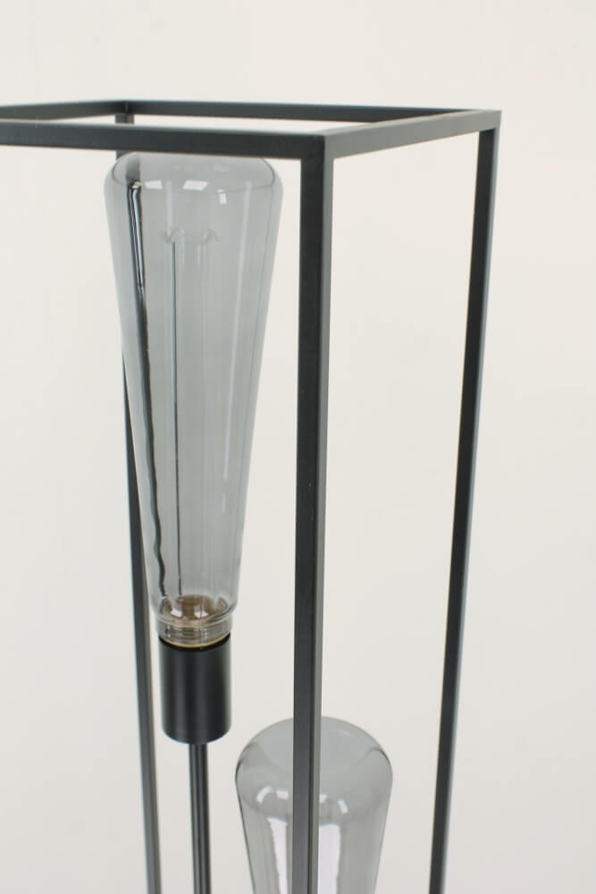 Metalen vloerlamp FEKIR met 3 GIANT SMOKE LED-lampen | Zwart