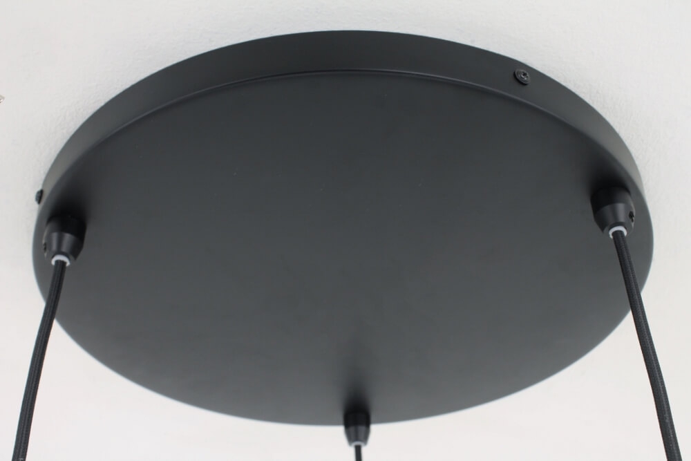 3-lichts hanglamp SACORRO metallic smoke zwart rond | glas met haak