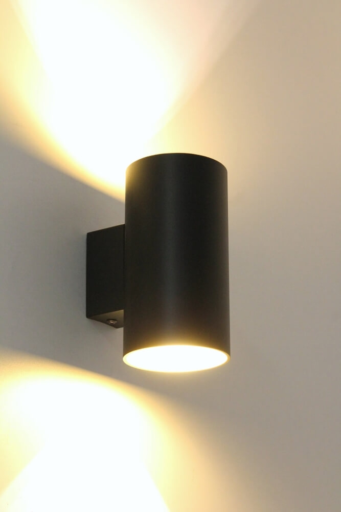 Ronde wandlamp ZITA I LED 2-lichts | Zwart met goud