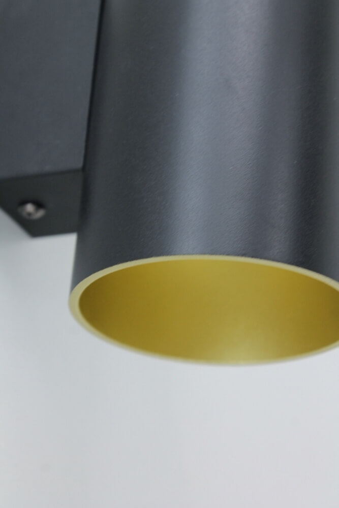 Ronde wandlamp ZITA I LED 2-lichts | Zwart met goud