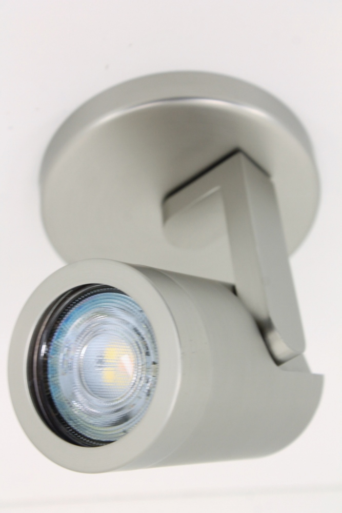 Stijlvolle strakke 1-lichts opbouwspot SCOOP rond | Staal