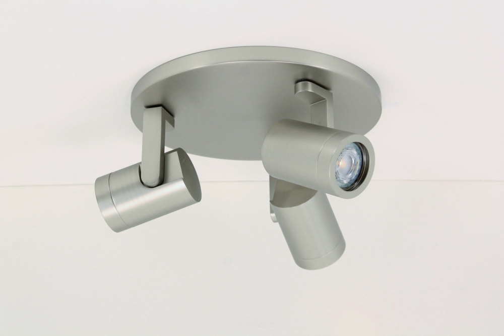 Stijlvolle strakke 3-lichts opbouwspot SCOOP rond | Staal