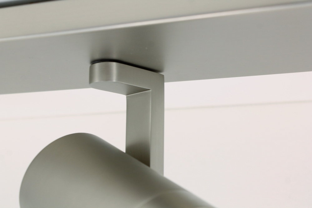Stijlvolle strakke 3-lichts opbouwspot SCOOP balk | Staal