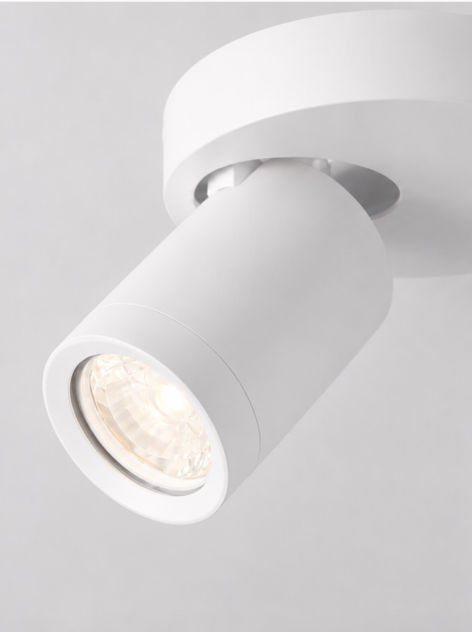Strakke opbouwspot LEXI 2-lichts rond IP44 | Wit