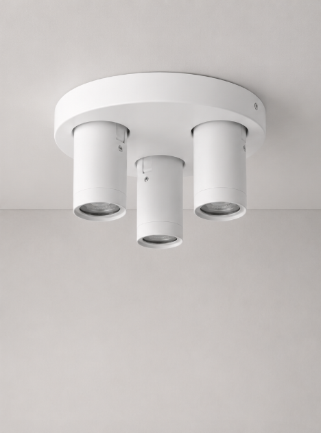 Strakke opbouwspot LEXI 3-lichts rond IP44 | Zwart