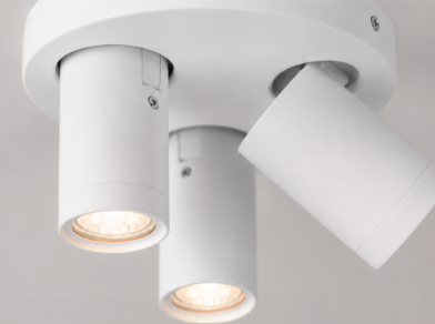 Strakke opbouwspot LEXI 3-lichts rond IP44 | Zwart