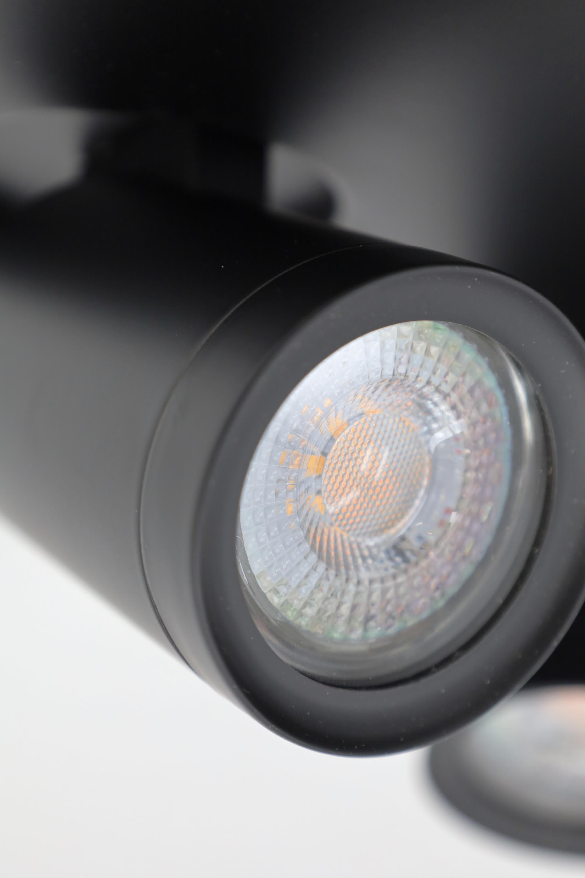 Strakke opbouwspot LEXI 3-lichts rond IP44 | Zwart
