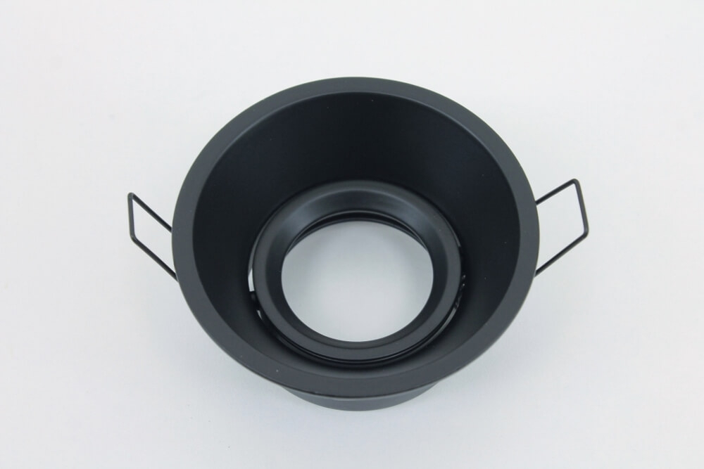 Ronde verdiepte zwarte inbouwspot TRIMLESS | Kantelbaar 9,3 cm
